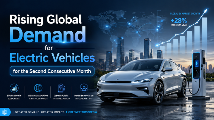 Rising Global Demand for Electric Vehicles for the Second Consecutive Month